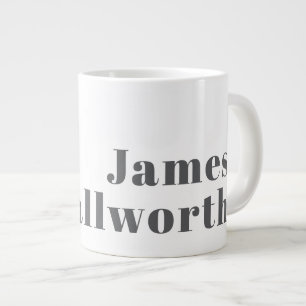 Stylischer editierbarer Retro-Modern-Text Grau Jumbo-Tasse