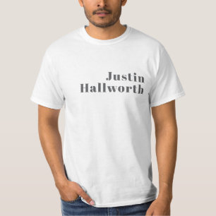Stylischer editierbarer Retro-Modern-Text Grau T-Shirt