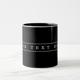 Stylischer einfacher Text und dünne Streifen Zweifarbige Tasse