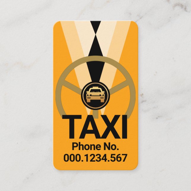 Stylischer Gelber Taxifahrer Visitenkarte (Vorderseite)