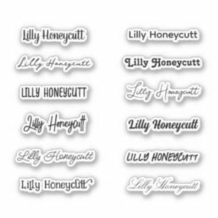 Stylischer, girly, trendiger Satz mit 12 Schriftar Aufkleber