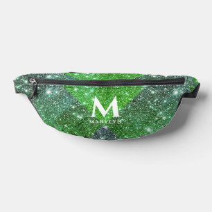 Stylischer glitzernder grüner Glitter weißer Name Bauchtasche