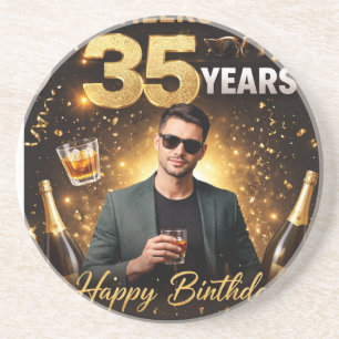 Stylischer Happy Birthday Trinkuntersetzer Geschen Getränkeuntersetzer