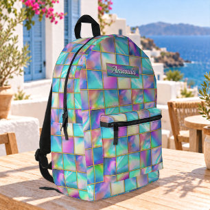 Stylischer holografischer trendiger falscher golde bedruckter rucksack