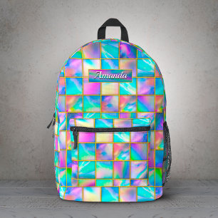 Stylischer holografischer trendiger falscher golde bedruckter rucksack