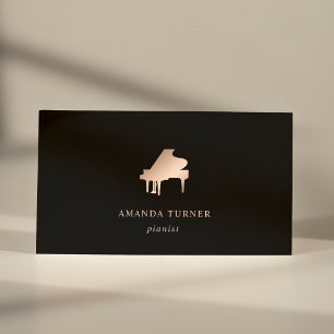 Stylischer Klaviermusiker Rose Gold Minimalistisch Visitenkarte