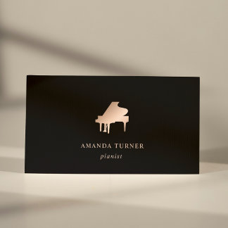 Stylischer Klaviermusiker Rose Gold Minimalistisch Visitenkarte