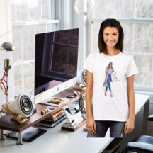 Stylischer Lady Model Fashion Beauty T - Shirt