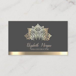 Stylischer Lotus-Goldstreifen-Yoga-Lehrer Visitenkarte