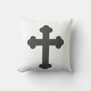 Stylischer Minimalismus Weiße Schwarze Graue Kreuz Kissen