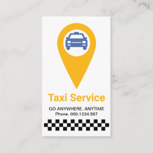 Stylischer Minimalistischer Gelber Taxifahrer Visitenkarte