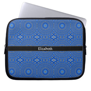Stylischer moderner personalisierter Blau-Schwarz- Laptopschutzhülle