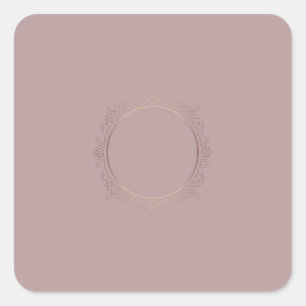Stylischer moderner trendiger roségoldener Leer-Te Quadratischer Aufkleber