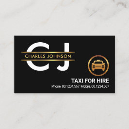 Stylischer Monogram Gold Placard Border Taxi Treib Visitenkarte