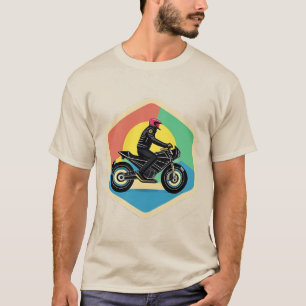 Stylischer Motorradfahrer auf einem Retro-Fahrrad T-Shirt
