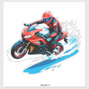 Stylischer Motorradfahrer Aufkleber