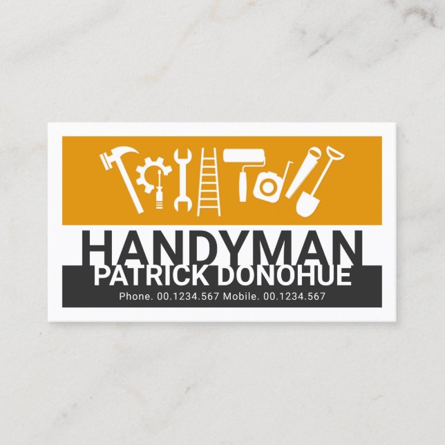 Stylischer Name Handyman Signage Master Builder Visitenkarte (Vorderseite)