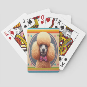 Stylischer realistischer süßer Pudel-Hund-bunter R Spielkarten