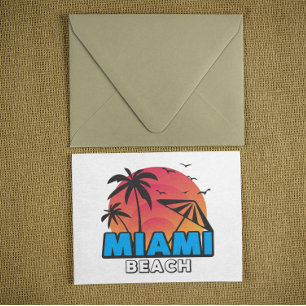 Stylischer Retro-Miami-Beach-Reise Postkarte