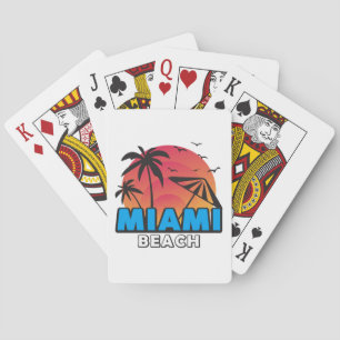 Stylischer Retro-Miami-Beach-Reise Spielkarten