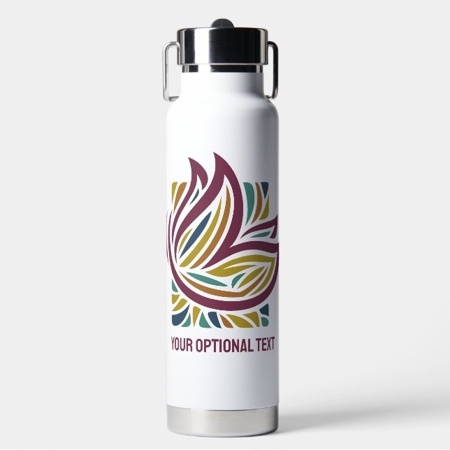 Stylischer Schmetterling Fakultativer Text Trinkflasche (Vorderseite)