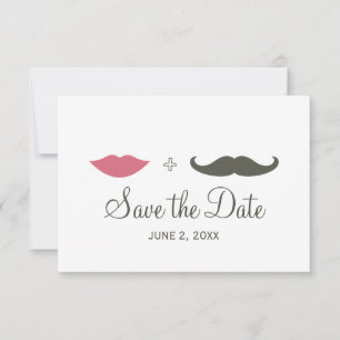 Stylischer Schnurrbart und Lippen retten das Datum Save The Date