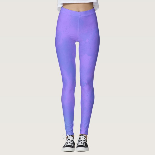 Stylischer Storm Cloud-Effekt Blau Leggings (Vorderseite)