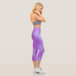 Stylischer Sturmwolke-Effekt Lila Capri Leggings