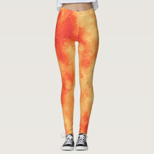Stylischer Sturmwolke-Effekt Orange Leggings