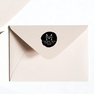 Stylischer Tinte Spritzer Custom Monogram Gummistempel