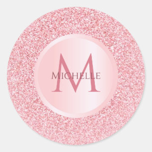 Stylischer trendiger Rose-Gold-Glitter-Template Gi Runder Aufkleber