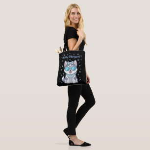 Stylischer und schicker Husky-Welpe mit Sonnenbril Tasche