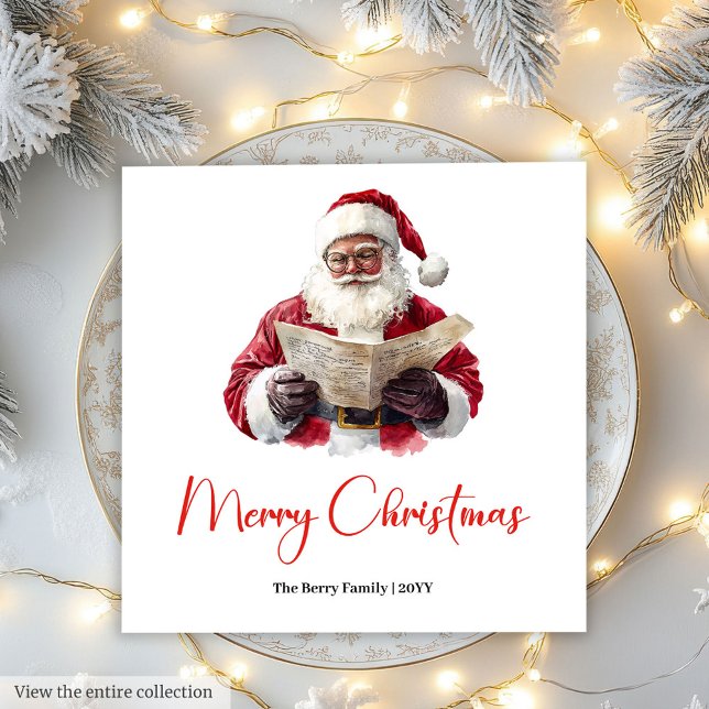 Stylischer Weihnachtsmann-Trend-editierbare Weihna Serviette (Chic Santa Claus Trendy Editable Christmas Napkin)