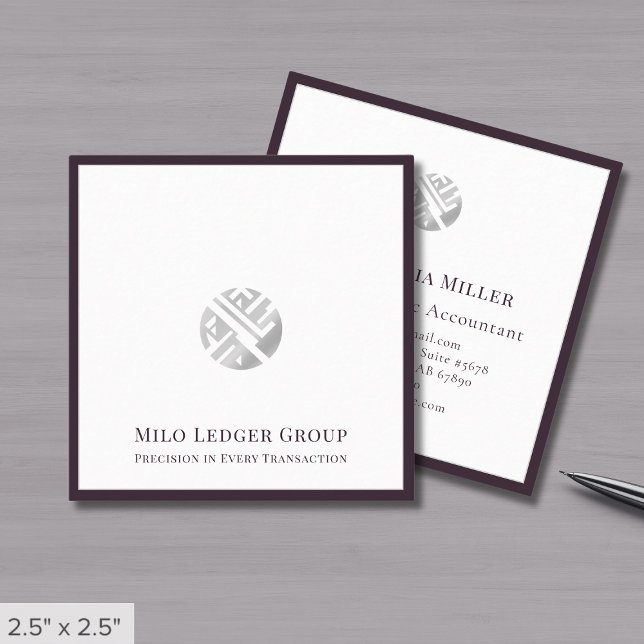 Stylischer Wirtschaftsprüfer CPA Steuerberater Quadratische Visitenkarte (Von Creator hochgeladen)