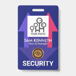 Stylisches Blue Red Arrows Security Foto Template Ausweis