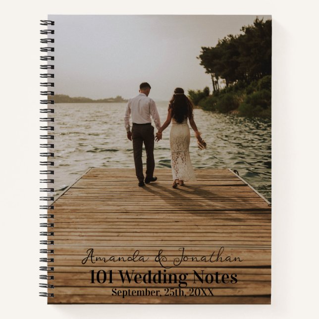Stylisches Custom Foto Wedding Gästebuch Notizbuch (Vorderseite)