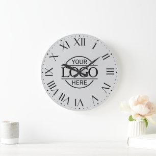 Stylisches Firmenlogo mit grauem Firmenlogo Große Wanduhr