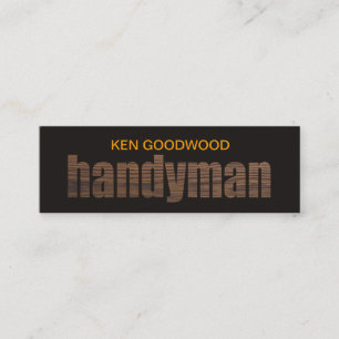Stylisches Holzgrain Handyman Signage Mini Visitenkarte