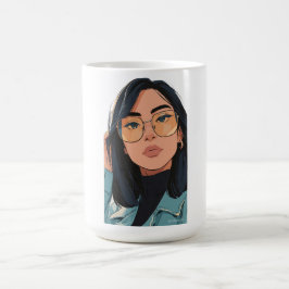Stylisches Mädchen Illustration | Trendige Mode  Kaffeetasse