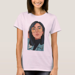 Stylisches Mädchen Illustration | Trendige Mode  T-Shirt