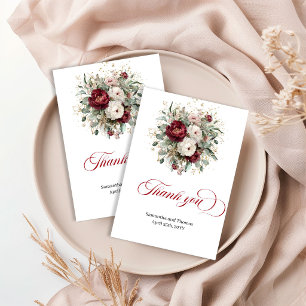 Stylisches Marsala Florales Grün Gold Danke