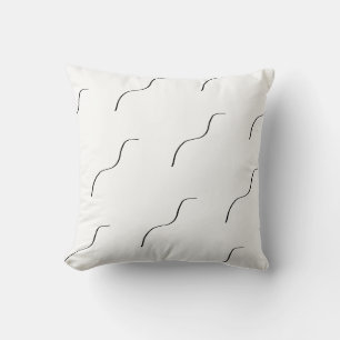 Stylisches minimalistische weiße schwarze Linienwe Kissen