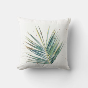 Stylisches minimalistische weiße schwarze Palme Ki Kissen