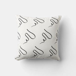 Stylisches minimalistisches weißes schwarzes Linie Kissen