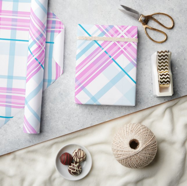 Stylisches Pastel Kariert Wrapping Paper Geschenkpapier (Basteln)