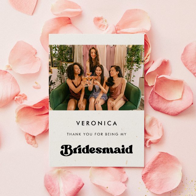 Stylisches Retro Bridesmaid Danke für Ihre Fotokar Einladung (Von Creator hochgeladen)