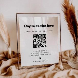 Stylisches Retro Schwarz-Weiß Capture the Love-Sch Poster