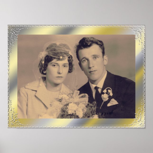 Stylisches silberfarbenes Foto Poster (Vorne)