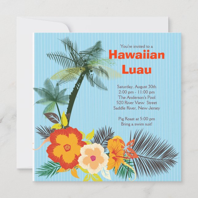 Stylisches Tropical Drinks Hawaiian Luau Party Einladung (Vorderseite)