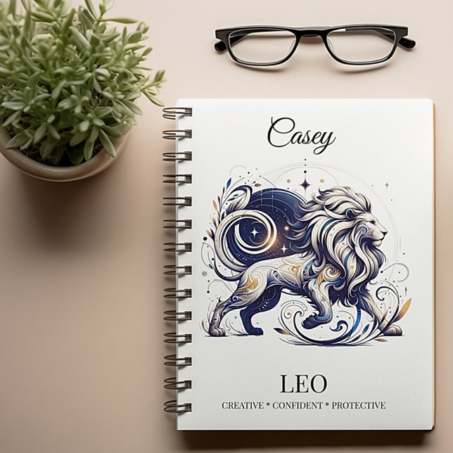 Stylisches Watercolor Leo Custom Journal Notizbuch (Von Creator hochgeladen)